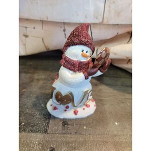 Snowman heart‎ love red Xmas decor figure